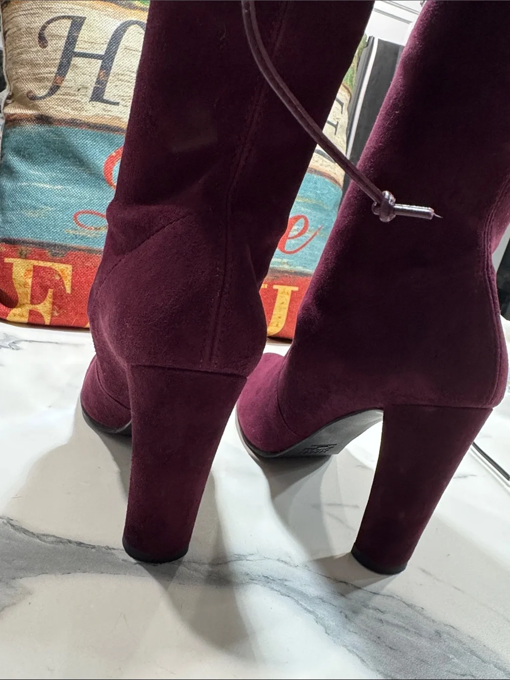Stuart Weitzman Burgundy Over-the-Knee Suede Boots